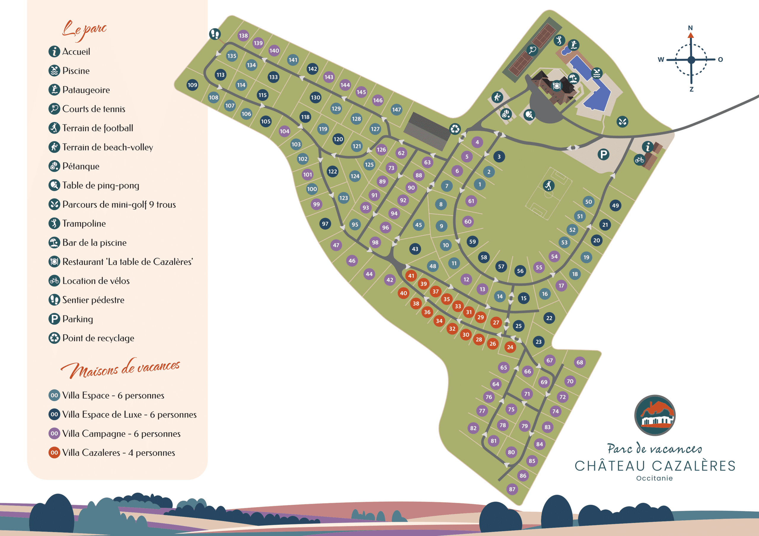 Plan du Parc Ch&acirc;teau Cazal&egrave;res